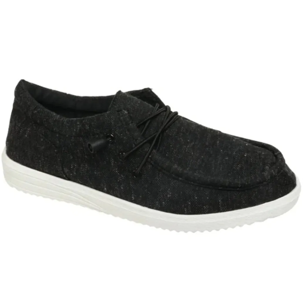 Outwoods Black Flat Sneakers with Laces