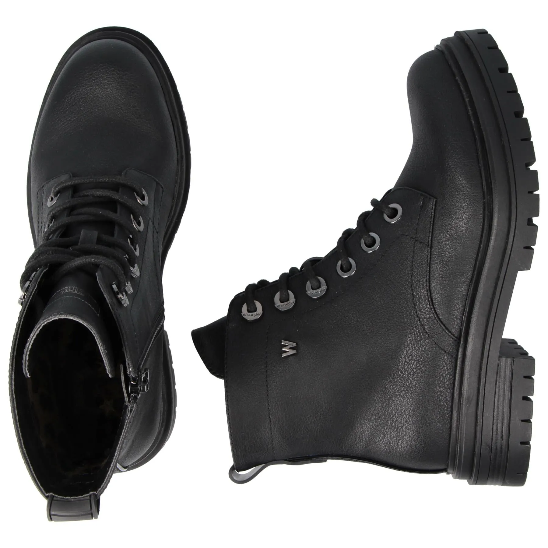 Wrangler Courtney Lace Up Womens Ankle Chunky Sole Casual Boots